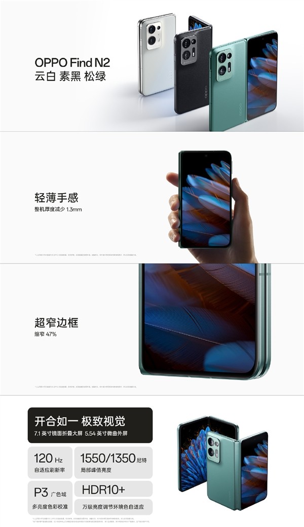 OPPO Find N2һºp120Hz+pE6 ɑͣ